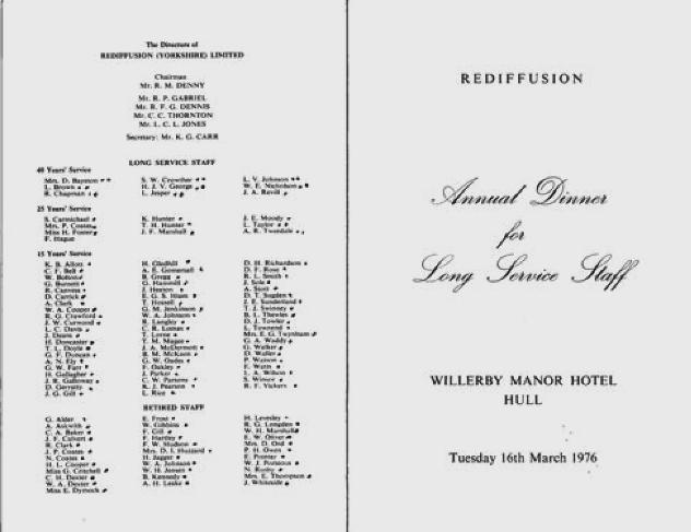 Long Service Dinner 1976 Long Service Dinner 1976